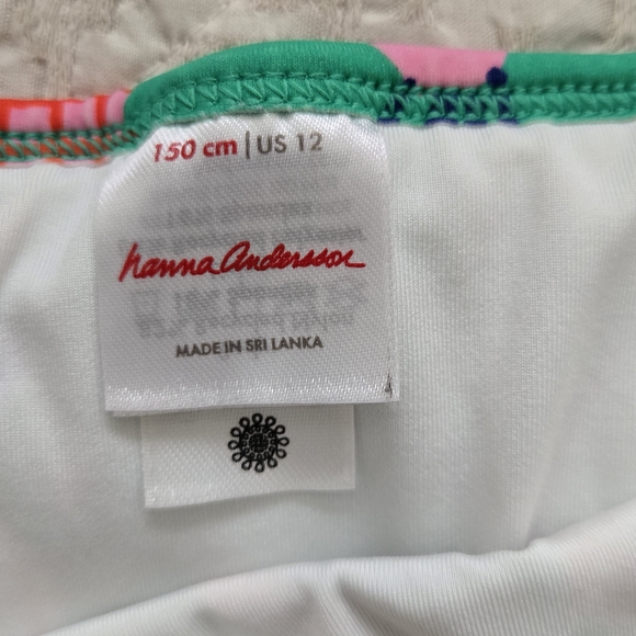 Hanna Andersson Pink and Green Pinapple Ruffled Bikini Swimsuit | girls 12 - Picture 3 of 5